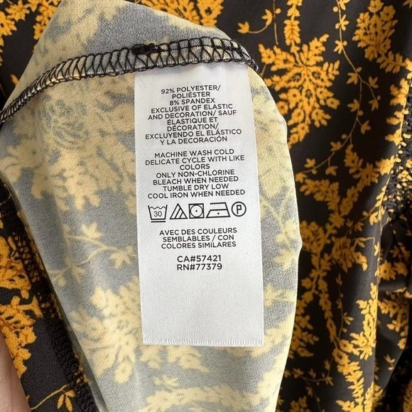 ANN TAYLOR Peppercorn Floral Lydia Boatneck Puff Sleeve Ladies Career Top, M - Picture 5 of 7